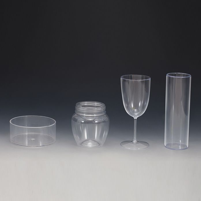 다양한모양의투명한플라스틱컵(4종)